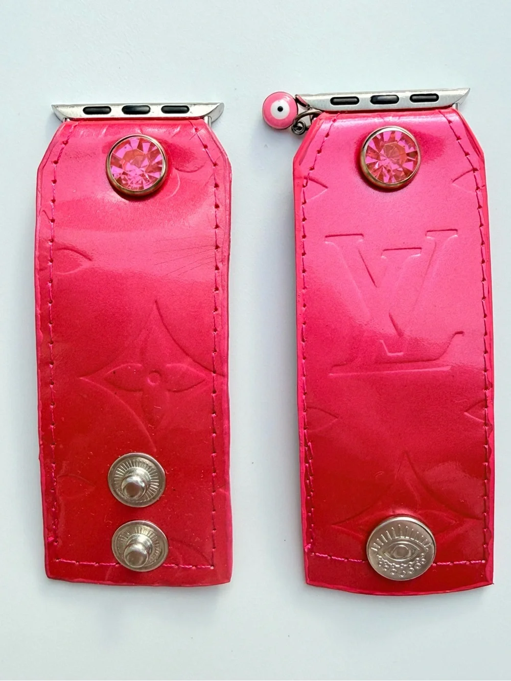 Watch‎ Me Creations Authentic Upcycled LV Pink Vernis Apple Watch Band